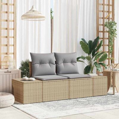 VIDAXL 2-Sitzer Gartensofa - Beige, Wasserabweisend, Stauraum VIDAXL 2-Sitzer Gartensofa - Beige, Wasserabweisend, Stauraum
