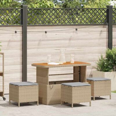 VidaXl Gartentisch-Set - Beigefarbenes Rechteck-Design VidaXl Gartentisch-Set - Beigefarbenes Rechteck-Design
