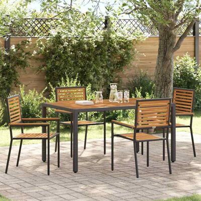 vidaXL Garten Essgruppe 5 pcs Schwarz und Braun Poly-Rattan vidaXL Garten Essgruppe 5 pcs Schwarz und Braun Poly-Rattan
