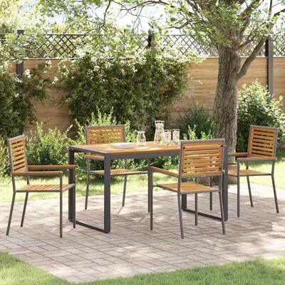 vidaXL Garten Essgruppe 5 pcs Grau und Braun Poly-Rattan vidaXL Garten Essgruppe 5 pcs Grau und Braun Poly-Rattan