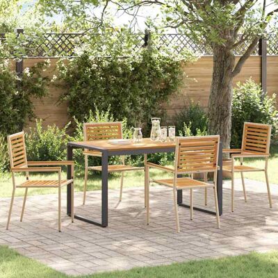 vidaXL Garten Essgruppe 5 pcs Beige und Braun Poly-Rattan vidaXL Garten Essgruppe 5 pcs Beige und Braun Poly-Rattan