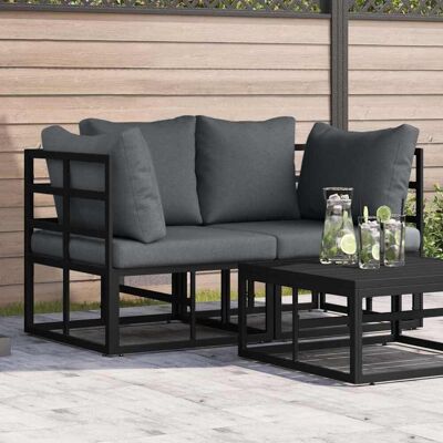 vidaXL Gartenmöbel 2 Stück Schwarz und Anthrazit 71,5 x 71,5 x 71 cm vidaXL Gartenmöbel 2 Stück Schwarz und Anthrazit 71,5 x 71,5 x 71 cm