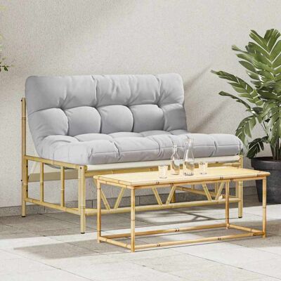 vidaXL Outdoor-Sitzplätze mit Kissen Hellgrau 110 x 74,5 x 71 cm Stahl vidaXL Outdoor-Sitzplätze mit Kissen Hellgrau 110 x 74,5 x 71 cm Stahl
