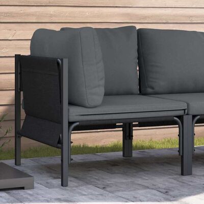 vidaXL Gartenmöbel mit Kissen Anthrazit 80 x 80 x 71 cm Stahl vidaXL Gartenmöbel mit Kissen Anthrazit 80 x 80 x 71 cm Stahl