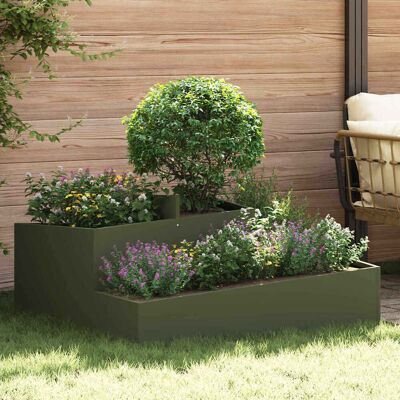 Vidaxl - Olivgrüner Metall-Pflanzkübel - 100 cm - Planter Vidaxl - Olivgrüner Metall-Pflanzkübel - 100 cm - Planter