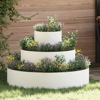 vidaXL Garten-Pflanzgefäß Weiß 90 x 90 x 20 cm Kaltgewalzter Stahl vidaXL Garten-Pflanzgefäß Weiß 90 x 90 x 20 cm Kaltgewalzter Stahl