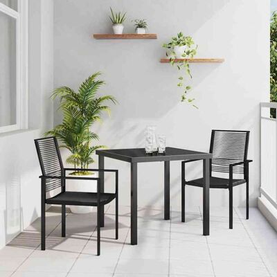 vidaXL Gartentisch-Set Schwarz PVC Rattan - Gartentisch-Set vidaXL Gartentisch-Set Schwarz PVC Rattan - Gartentisch-Set