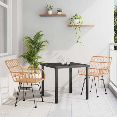 vidaXL Gartentisch-Set - Modernes Outdoor-Möbelset, 3-tlg. vidaXL Gartentisch-Set - Modernes Outdoor-Möbelset, 3-tlg.
