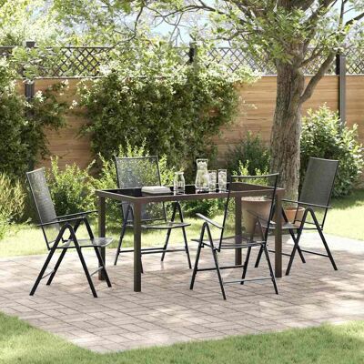 vidaXL - 5-teiliges - Anthrazit - Stahl - Garten-Essset vidaXL - 5-teiliges - Anthrazit - Stahl - Garten-Essset