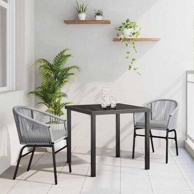 vidaXL Garten Essgruppe 3 pcs Anthrazit Pulverbeschichteter Stahl vidaXL Garten Essgruppe 3 pcs Anthrazit Pulverbeschichteter Stahl