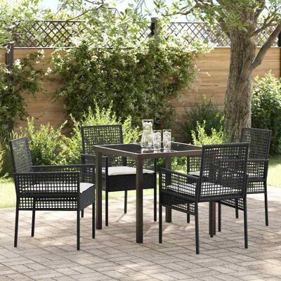 Vidaxl Schwarzes 5-teiliges Gartentisch-Set - Gartentisch-Set Vidaxl Schwarzes 5-teiliges Gartentisch-Set - Gartentisch-Set
