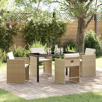 Vidaxl - 5-Piece Gartenset - Beige - Garden Dining Set Vidaxl - 5-Piece Gartenset - Beige - Garden Dining Set