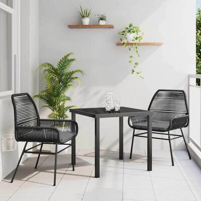 vidaXL Garten Essgruppe mit Kissen 3 pcs Schwarz Poly-Rattan vidaXL Garten Essgruppe mit Kissen 3 pcs Schwarz Poly-Rattan