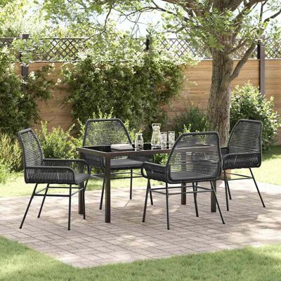 vidaXL Garten Essgruppe mit Kissen 5 pcs Schwarz Poly-Rattan vidaXL Garten Essgruppe mit Kissen 5 pcs Schwarz Poly-Rattan