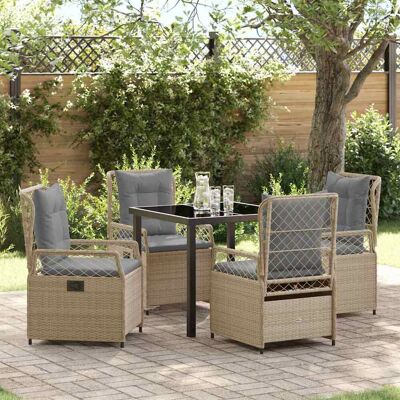 vidaXL Garten Essgruppe 5 pcs Beige und Hellgrau Poly-Rattan vidaXL Garten Essgruppe 5 pcs Beige und Hellgrau Poly-Rattan