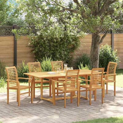 vidaXL Garten Essgruppe 7 pcs Braun Massivholz Teak vidaXL Garten Essgruppe 7 pcs Braun Massivholz Teak