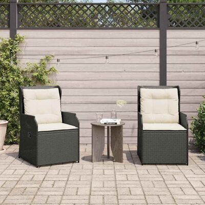 vidaXL Gartenbank 2 pcs Schwarz Poly-Rattan vidaXL Gartenbank 2 pcs Schwarz Poly-Rattan