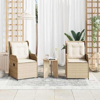 vidaXL Gartenbank 2 pcs Beige Poly-Rattan vidaXL Gartenbank 2 pcs Beige Poly-Rattan