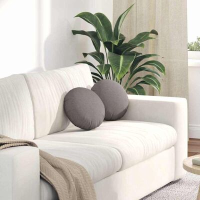 vidaXL Sitzkissen 2 pcs Taupe Ø30 x 13 cm Stoff vidaXL Sitzkissen 2 pcs Taupe Ø30 x 13 cm Stoff