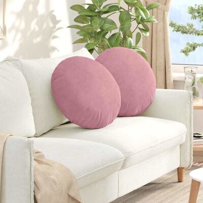 vidaXL Sitzkissen 2 pcs Rosa Ø50 x 19 cm Samt vidaXL Sitzkissen 2 pcs Rosa Ø50 x 19 cm Samt