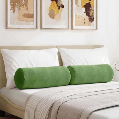 vidaXL Bolsterkissen 2 pcs Hellgrün Ø 25 x 70 cm Cordstoff vidaXL Bolsterkissen 2 pcs Hellgrün Ø 25 x 70 cm Cordstoff