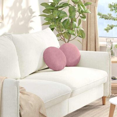 vidaXL Sitzkissen 2 pcs Rosa Ø30 x 13 cm Samt vidaXL Sitzkissen 2 pcs Rosa Ø30 x 13 cm Samt