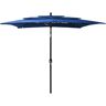 vidaXL Sonnenschirm mit Aluminium-Mast 3-lagig Azurblau 2,5x2,5 m