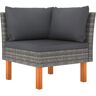 vidaXL Ecksofa Poly Rattan und Eukalyptus Massivholz