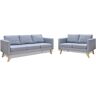 vidaXL Sofa Set 2-Sitzer und 3-Sitzer Stoff Hellgrau