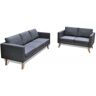 vidaXL Sofa Set 2-Sitzer und 3-Sitzer Stoff Dunkelgrau