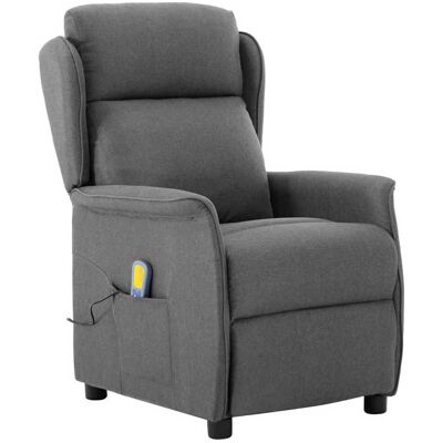 vidaXL Massagesessel mit Kissen Hellgrau 93,5 x 67,5 x 101,5 cm Stoff vidaXL Massagesessel mit Kissen Hellgrau 93,5 x 67,5 x 101,5 cm Stoff