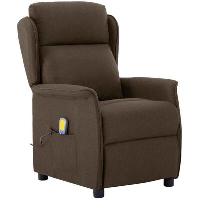 vidaXL Massagesessel mit Kissen Braun 93,5 x 67,5 x 101,5 cm Stoff vidaXL Massagesessel mit Kissen Braun 93,5 x 67,5 x 101,5 cm Stoff