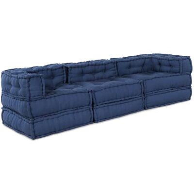 vidaXL - Pouffe Indigo Cotton - 70x70x54 cm - Pouffe set vidaXL - Pouffe Indigo Cotton - 70x70x54 cm - Pouffe set