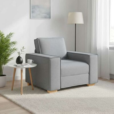 vidaXL Sofa Stuhl Hellgrau 60 cm Stoff vidaXL Sofa Stuhl Hellgrau 60 cm Stoff