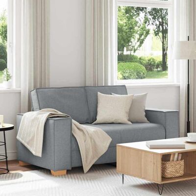 vidaXL 2-Sitzer Sofa Hellgrau 120 cm Stoff vidaXL 2-Sitzer Sofa Hellgrau 120 cm Stoff