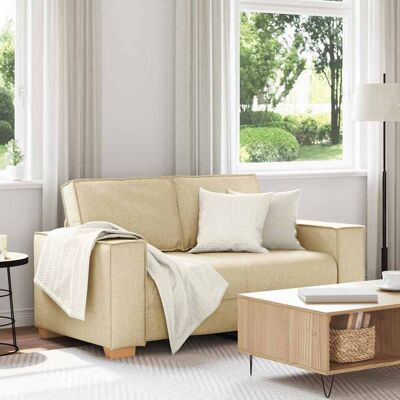 vidaXL 2-Sitzer Sofa Creme 120 cm Stoff vidaXL 2-Sitzer Sofa Creme 120 cm Stoff