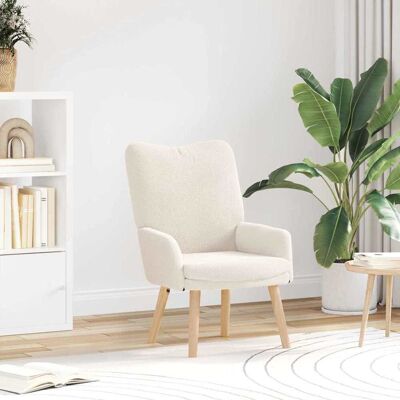 vidaXL Sessel Creme 63 x 67 x 94 cm Schafstoff und Sperrholz vidaXL Sessel Creme 63 x 67 x 94 cm Schafstoff und Sperrholz