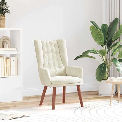 vidaXL Sessel Creme 63 x 67 x 94 cm Samt vidaXL Sessel Creme 63 x 67 x 94 cm Samt