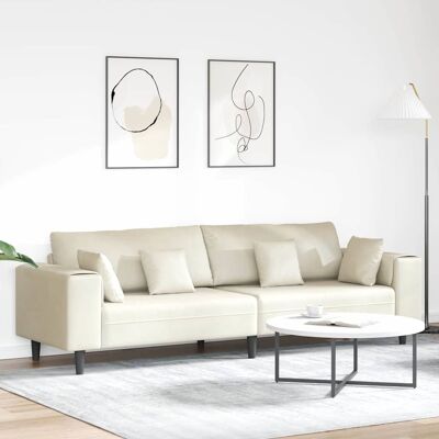 vidaXL Sofa Creme 250 x 77 x 76 cm Samt vidaXL Sofa Creme 250 x 77 x 76 cm Samt