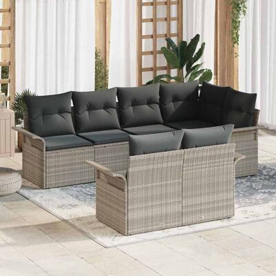 vidaXL Gartensofagarnitur 7-teilig Modernes Design Wetterfest Rattan vidaXL Gartensofagarnitur 7-teilig Modernes Design Wetterfest Rattan