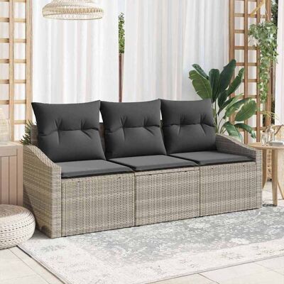 Vidaxl Garten-Sofaset - Modern Wetterfester Rattan 3-teilig Vidaxl Garten-Sofaset - Modern Wetterfester Rattan 3-teilig