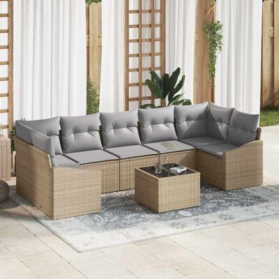 vidaXL Sofa Set Beige und Hellgrau 55 x 55 x 37 cm Poly Rattan vidaXL Sofa Set Beige und Hellgrau 55 x 55 x 37 cm Poly Rattan