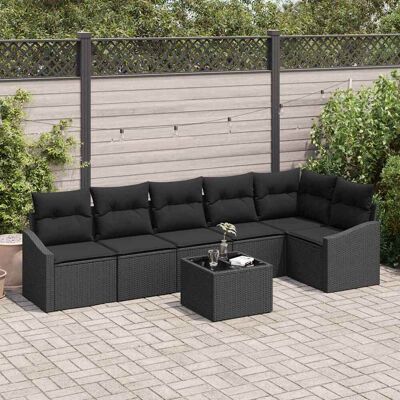 vidaXL Gartensofa-Set - 7-teiliges Modulares Rattanmöbelset vidaXL Gartensofa-Set - 7-teiliges Modulares Rattanmöbelset