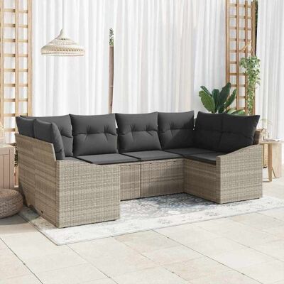 Hellgraues Modulares Gartencouch-Set - Für Draußen Hellgraues Modulares Gartencouch-Set - Für Draußen