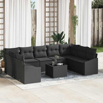 Vidaxl Gartensofaset - Beigene Kissen - Modernes Design - Für 5 Personen - 10 Teile Vidaxl Gartensofaset - Beigene Kissen - Modernes Design - Für 5 Personen - 10 Teile