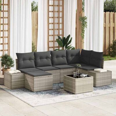 Hellgraues Modulares Gartensofa-Set - Gartenmöbel Hellgraues Modulares Gartensofa-Set - Gartenmöbel
