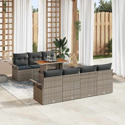 vidaXL Garten-Sofa-Set mit Kissen 8 pcs Grau vidaXL Garten-Sofa-Set mit Kissen 8 pcs Grau