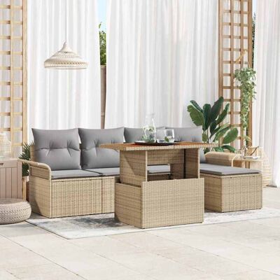 Beige Gartentisch-Set - Modern UV-beständiger Rattan für 5 Personen Beige Gartentisch-Set - Modern UV-beständiger Rattan für 5 Personen