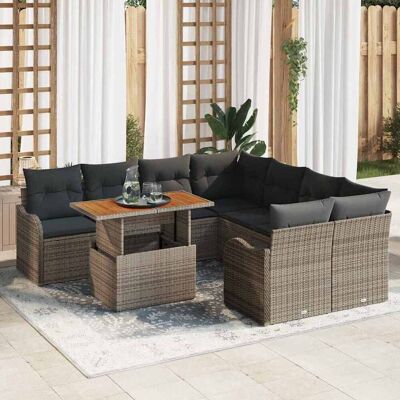 vidaXL Garten-Sofa-Set mit Kissen 7 pcs Grau vidaXL Garten-Sofa-Set mit Kissen 7 pcs Grau