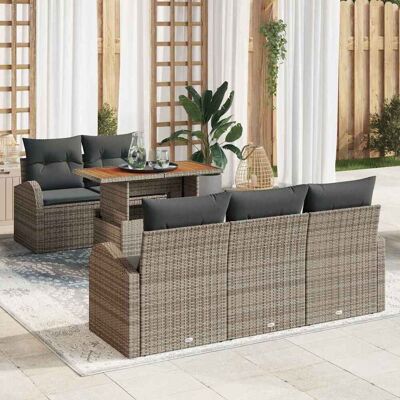 vidaXL Garten-Sofa-Set mit Kissen 6 pcs Grau vidaXL Garten-Sofa-Set mit Kissen 6 pcs Grau